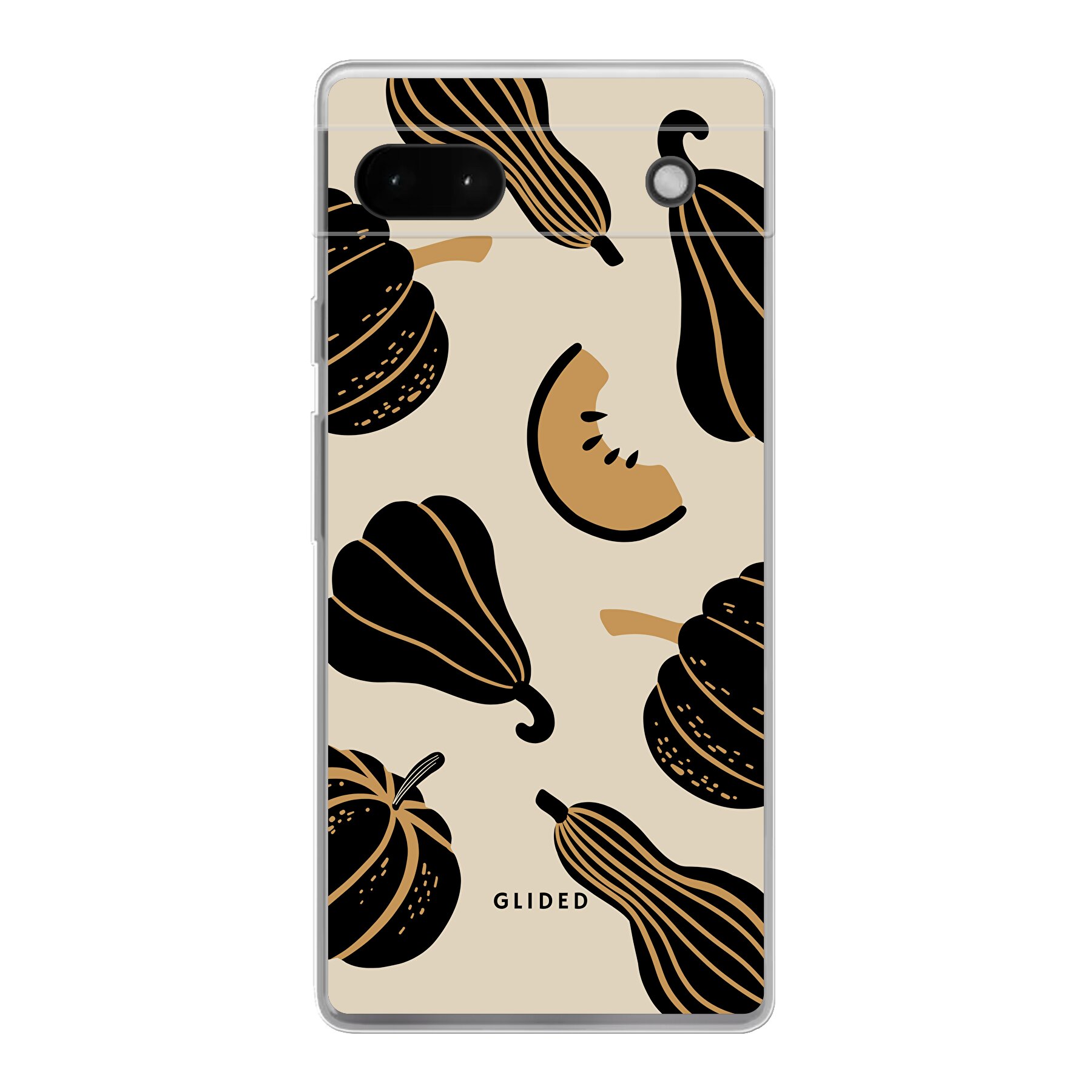 Beige and Black Pumpkin - Google Pixel 6a Handyhülle