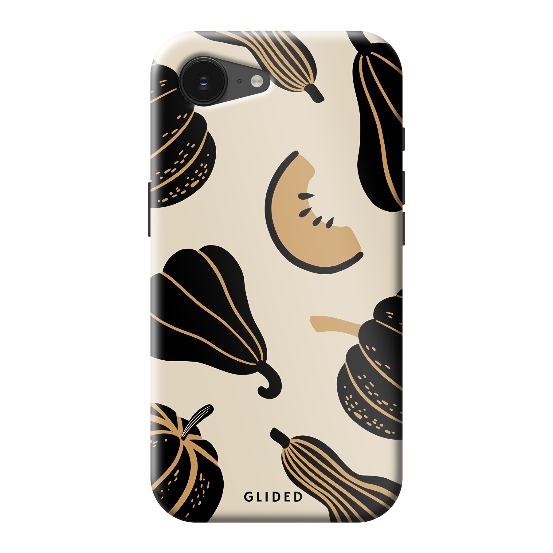 Tuotekuva Beige and Black Pumpkin - iPhone 16e Puhelimen suojakuori