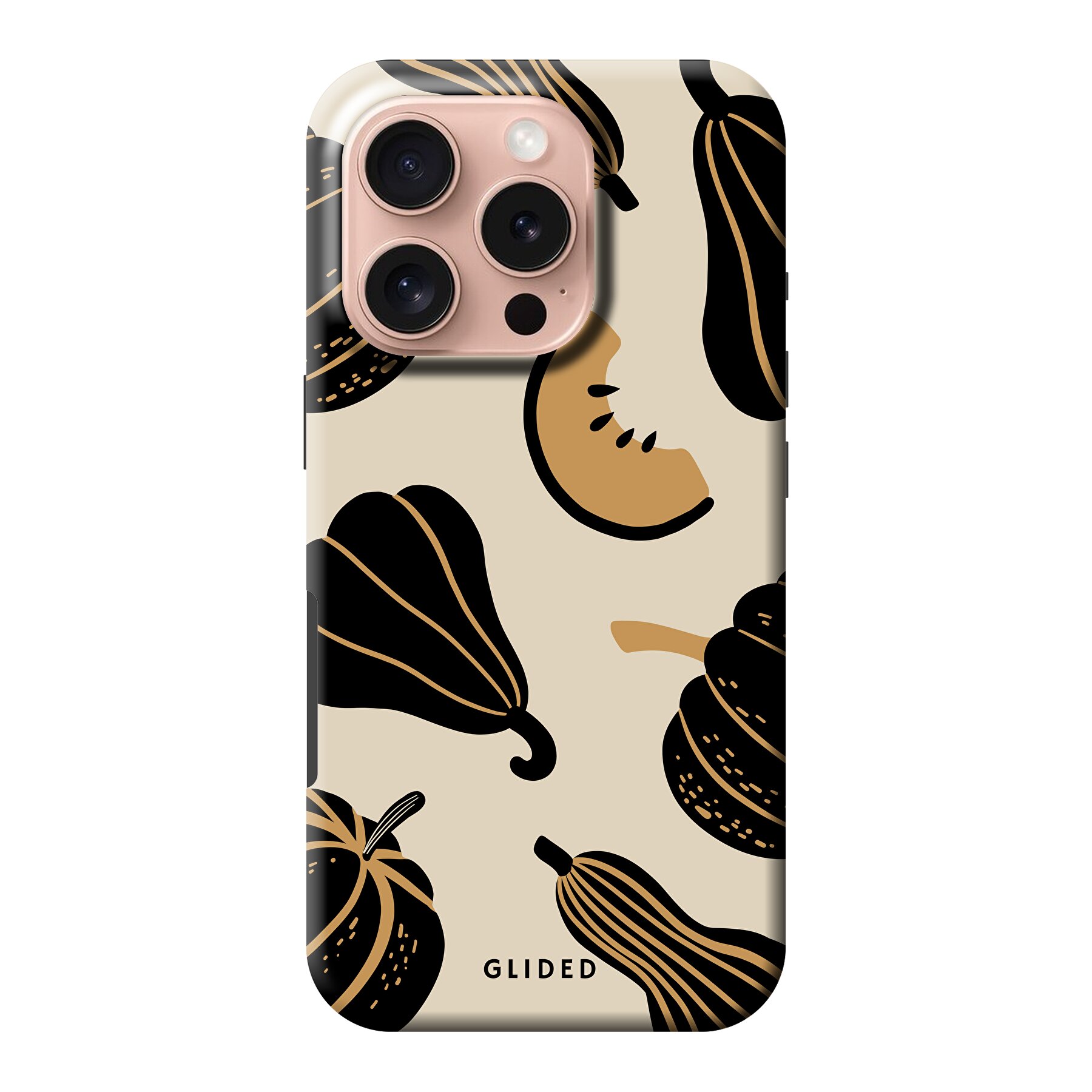 Image du produit Beige and Black Pumpkin - iPhone 16 Pro Coque de téléphone