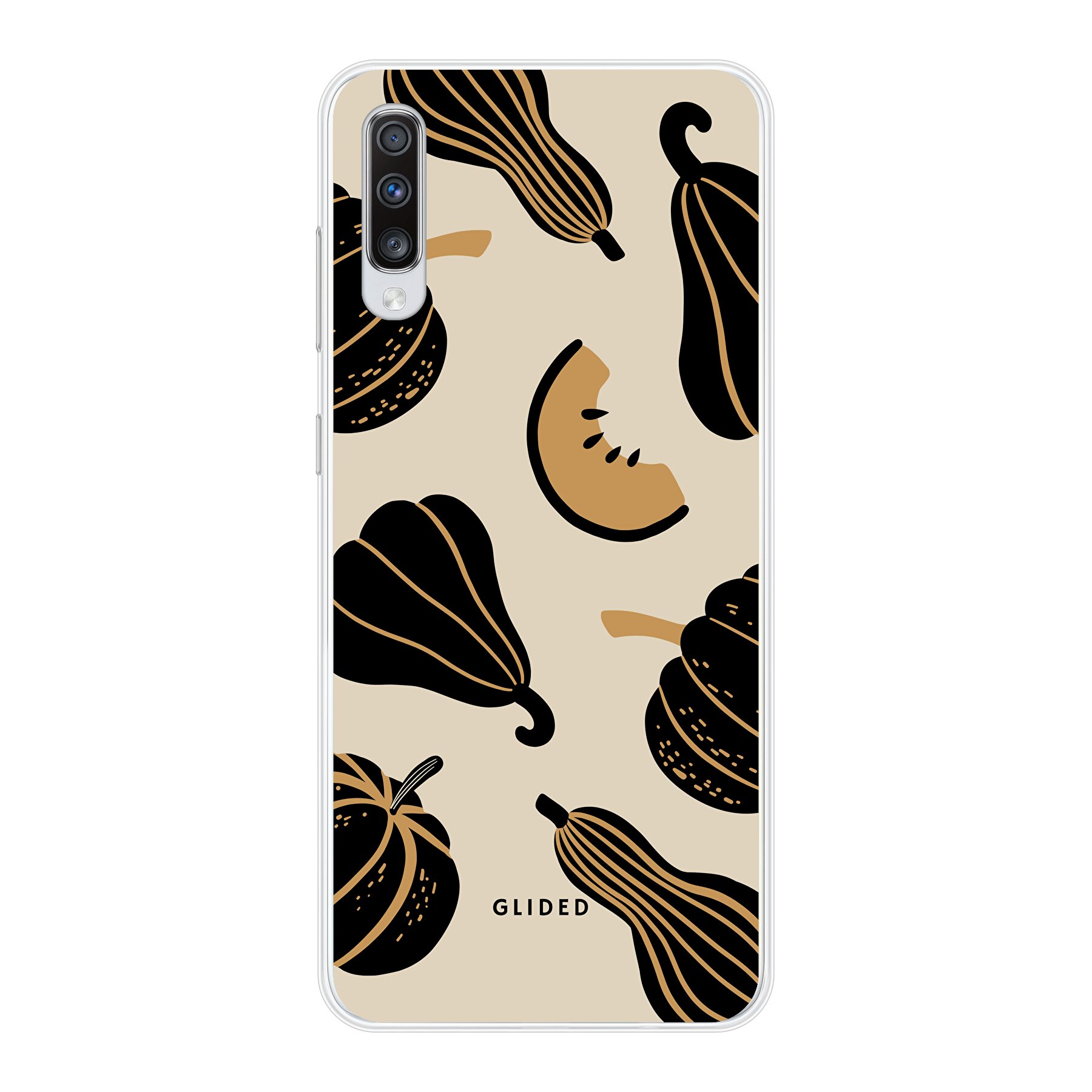 Beige and Black Pumpkin - Samsung Galaxy A70 Handyhülle