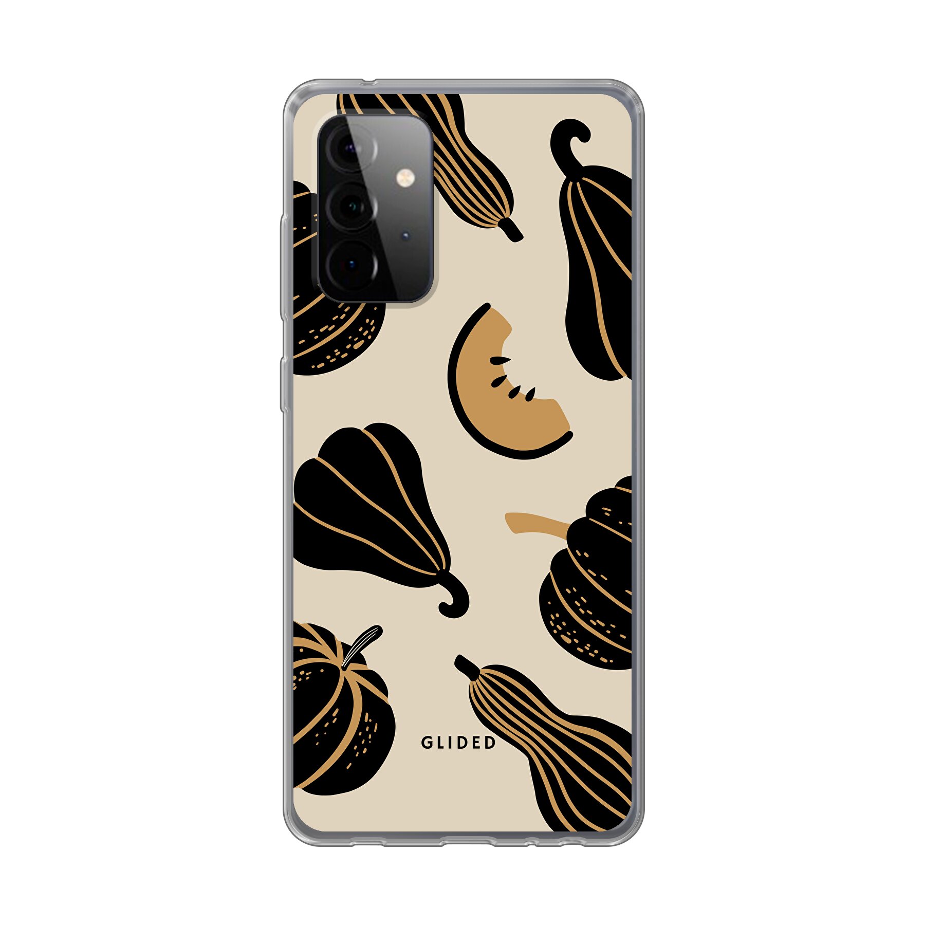 Beige and Black Pumpkin - Samsung Galaxy A72 Handyhülle