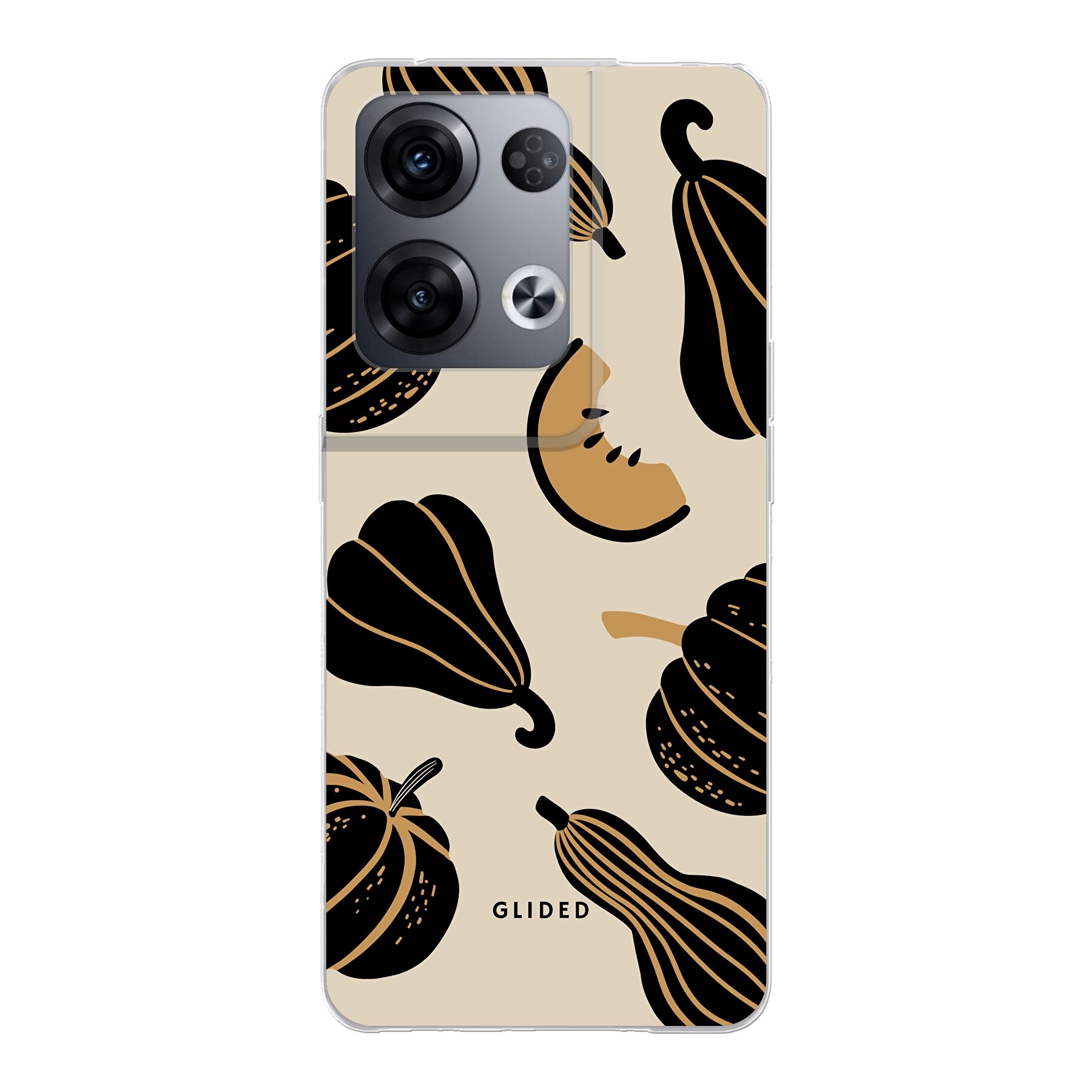 Beige and Black Pumpkin - Oppo Reno8 Pro Handyhülle