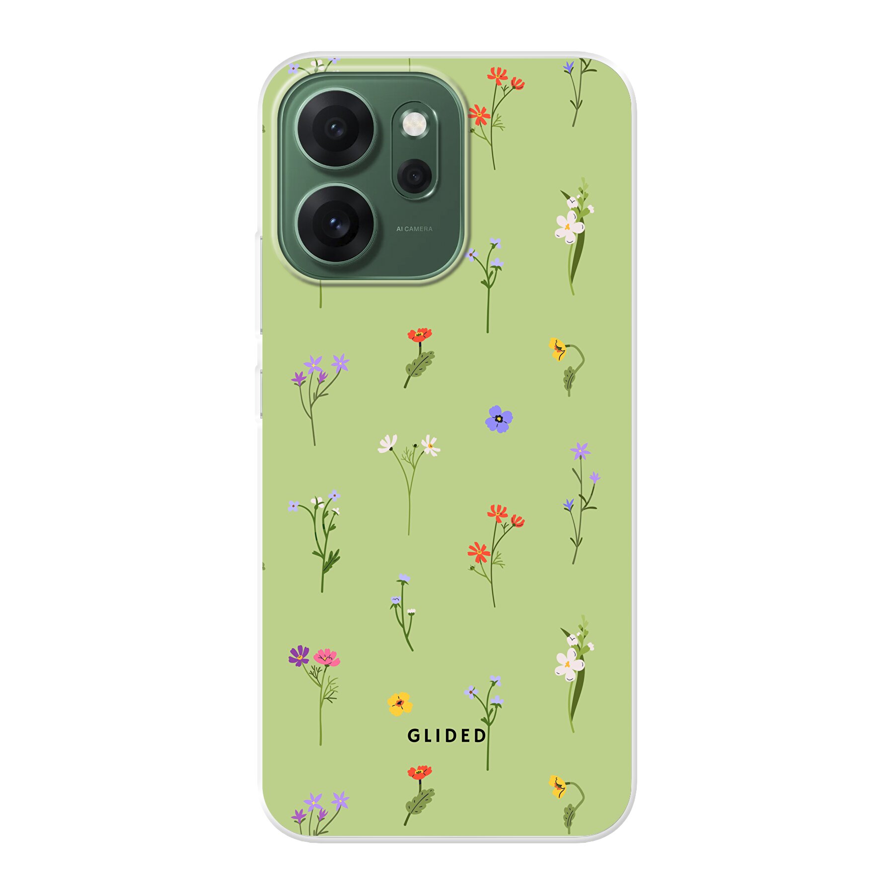Green Floral - Oppo Reno14 F Handyhülle