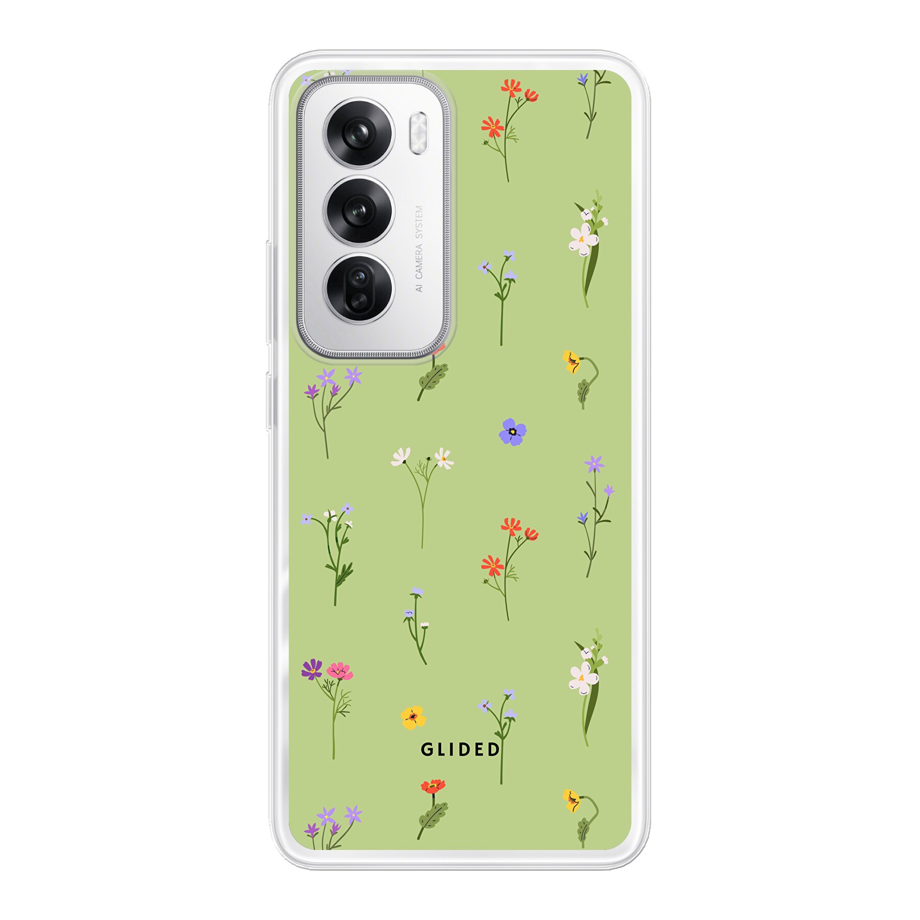 Green Floral - Oppo Reno12 Handyhülle