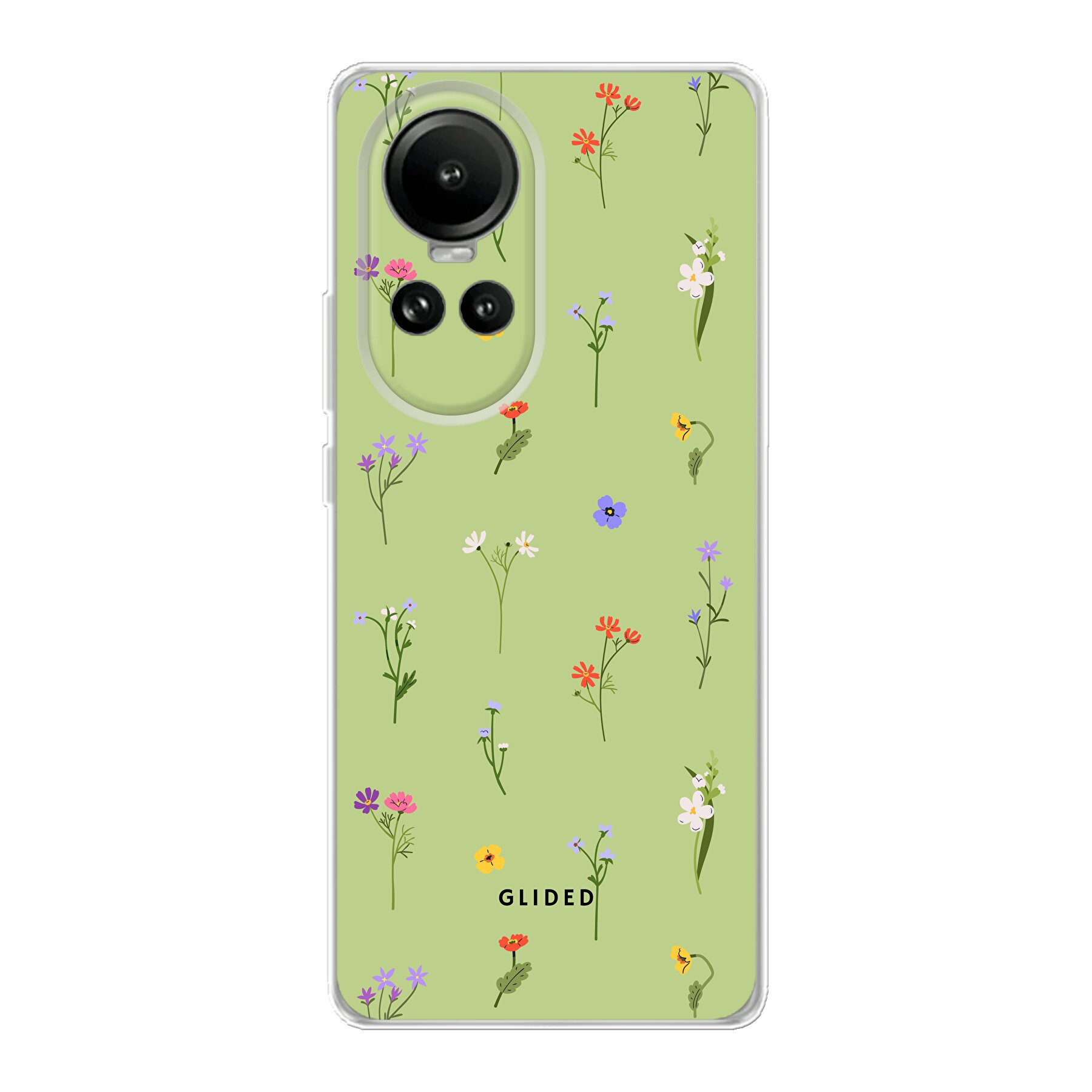 Green Floral - Oppo Reno 10 Handyhülle