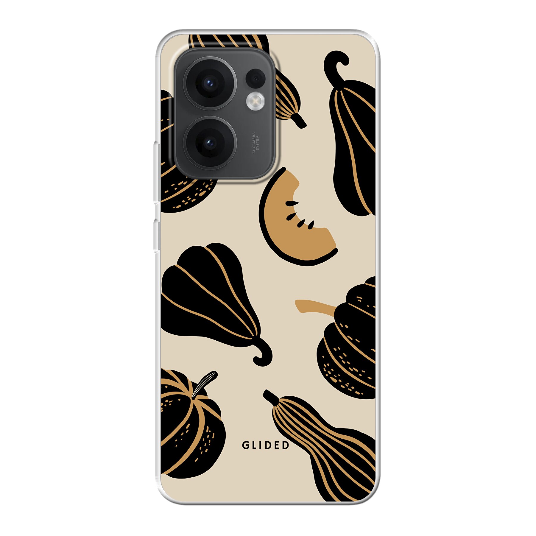 Beige and Black Pumpkin - Oppo Reno13 F Handyhülle