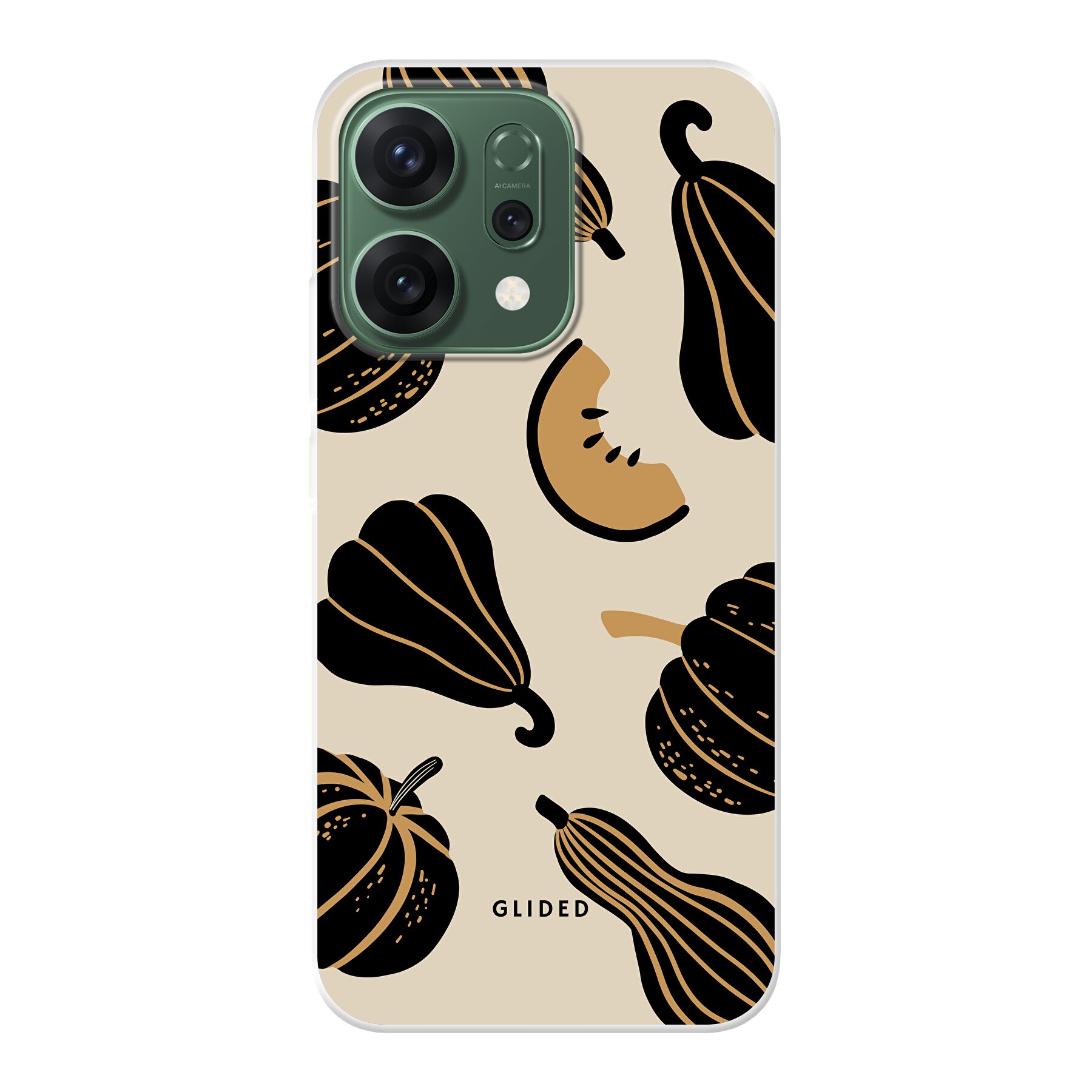 Beige and Black Pumpkin - Oppo Reno14 Handyhülle