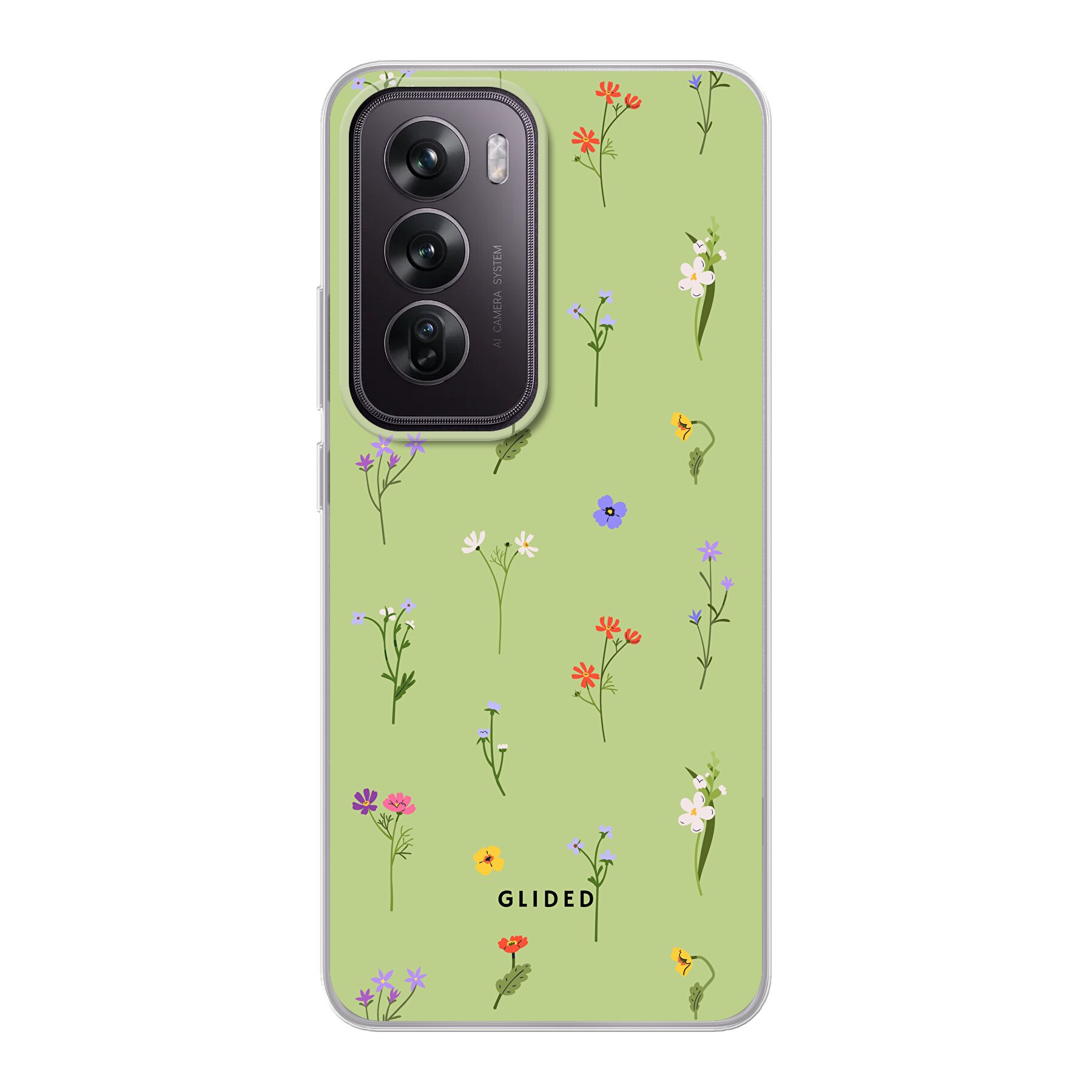 Green Floral - Oppo Reno12 Pro Handyhülle