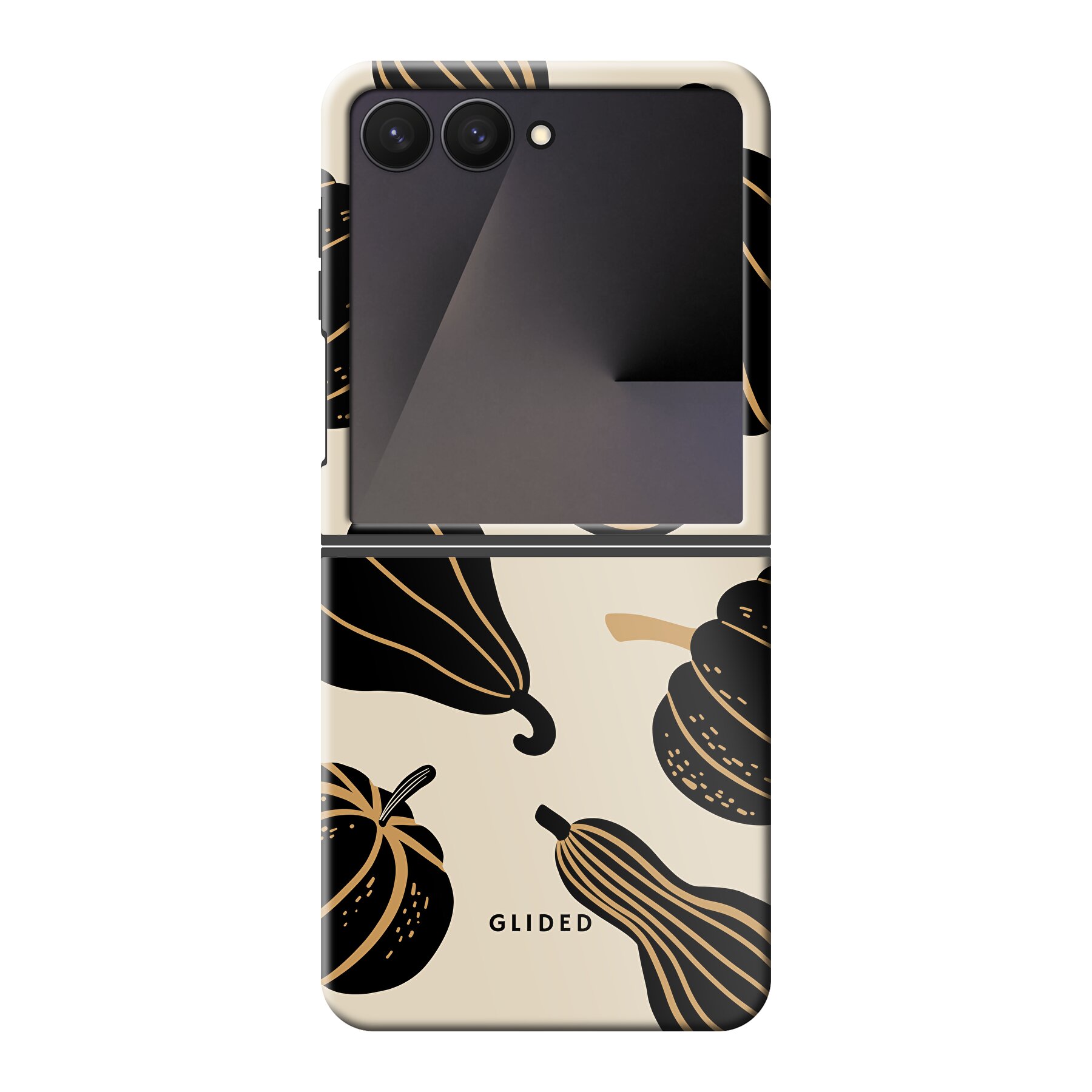 Produktbild Beige and Black Pumpkin - Samsung Galaxy Z Flip7 Handyhülle
