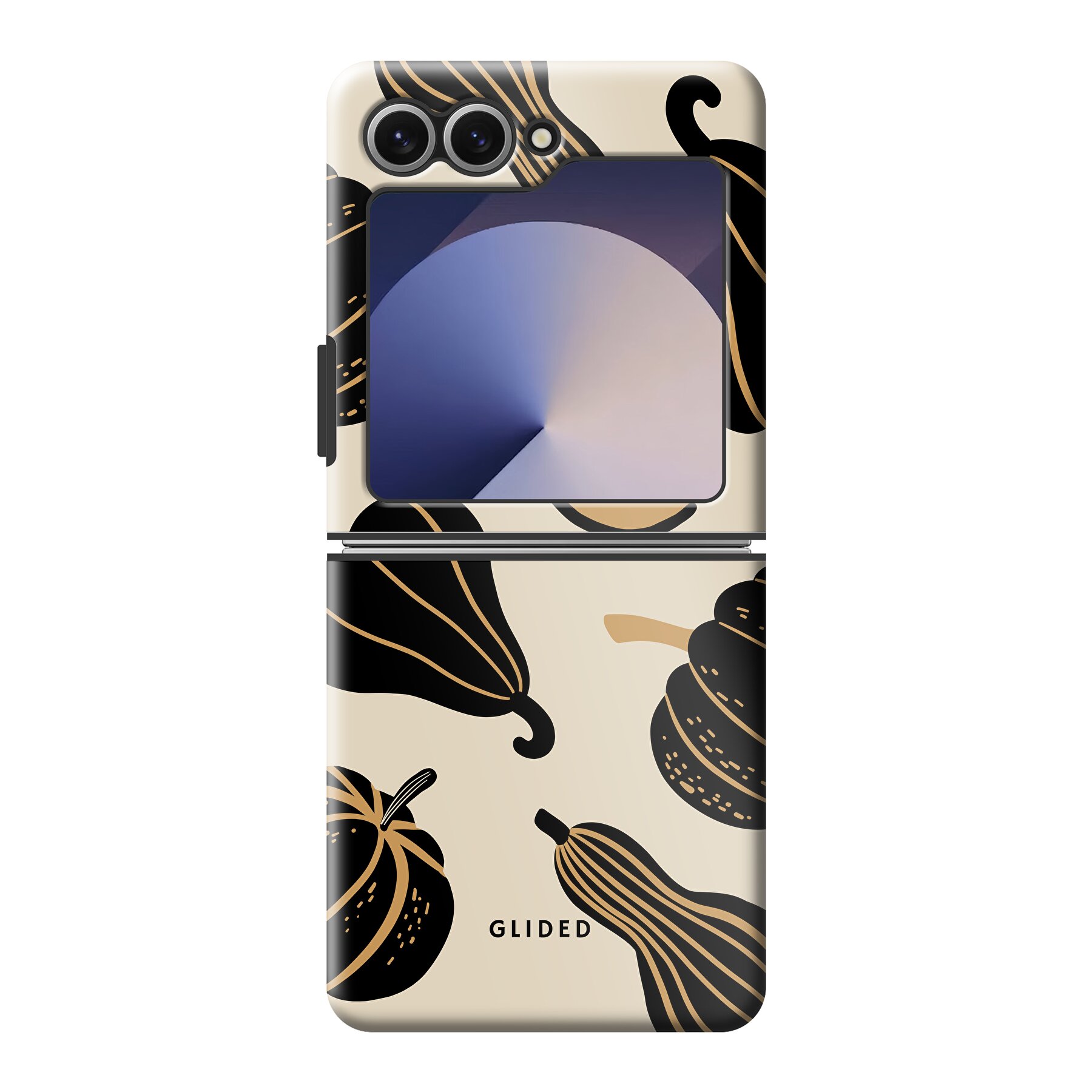 Image du produit Beige and Black Pumpkin - Samsung Galaxy Z Flip6 Coque de téléphone