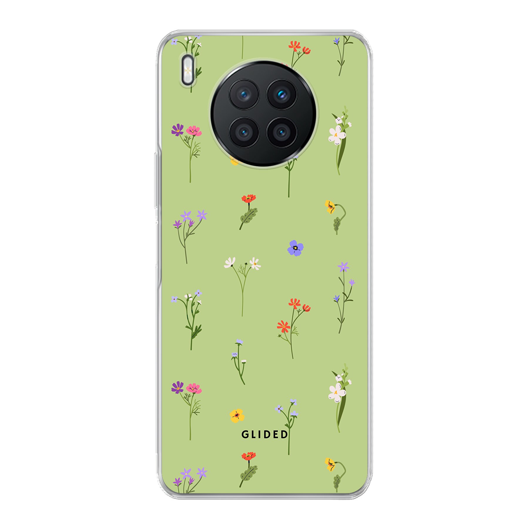 Green Floral - Huawei Nova 8i Handyhülle