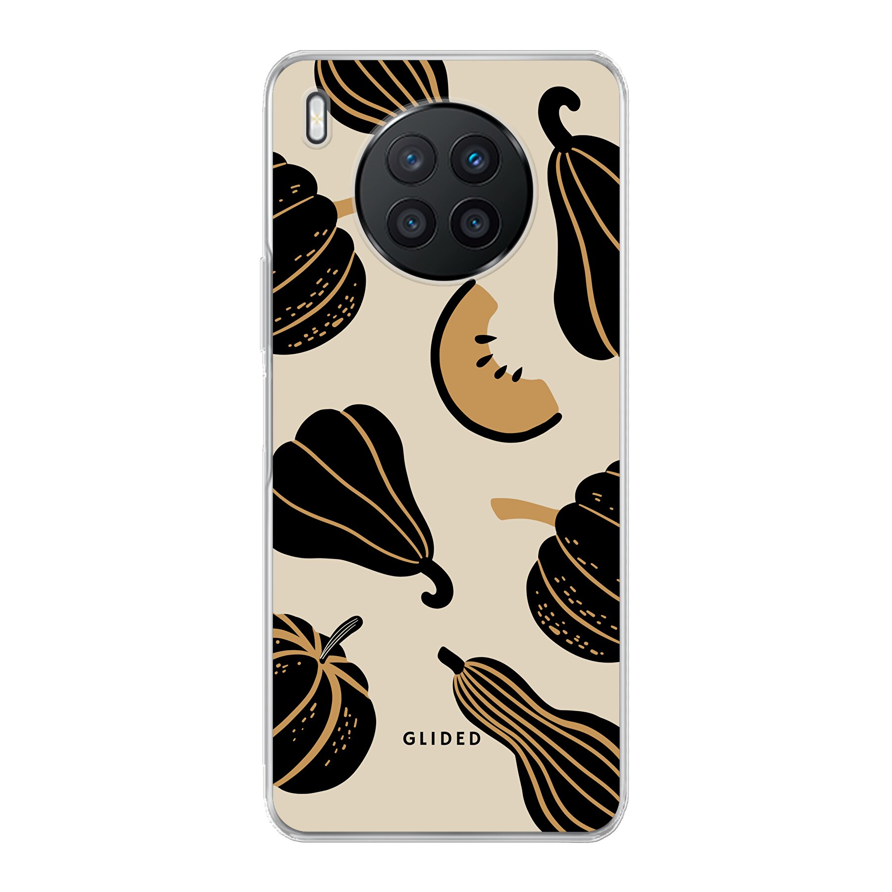 Beige and Black Pumpkin - Huawei Nova 8i Handyhülle