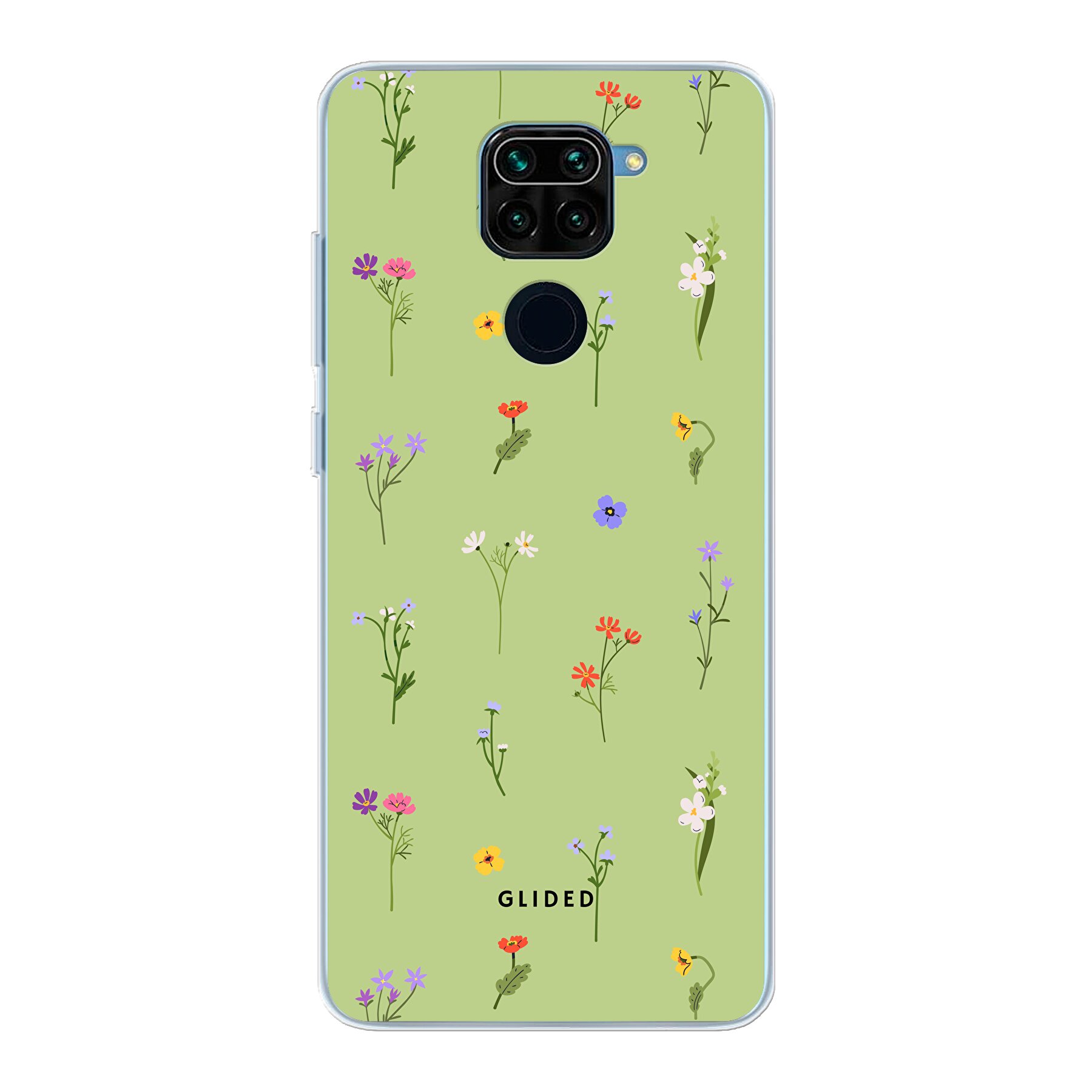 Green Floral - Xiaomi Redmi Note 9 Handyhülle