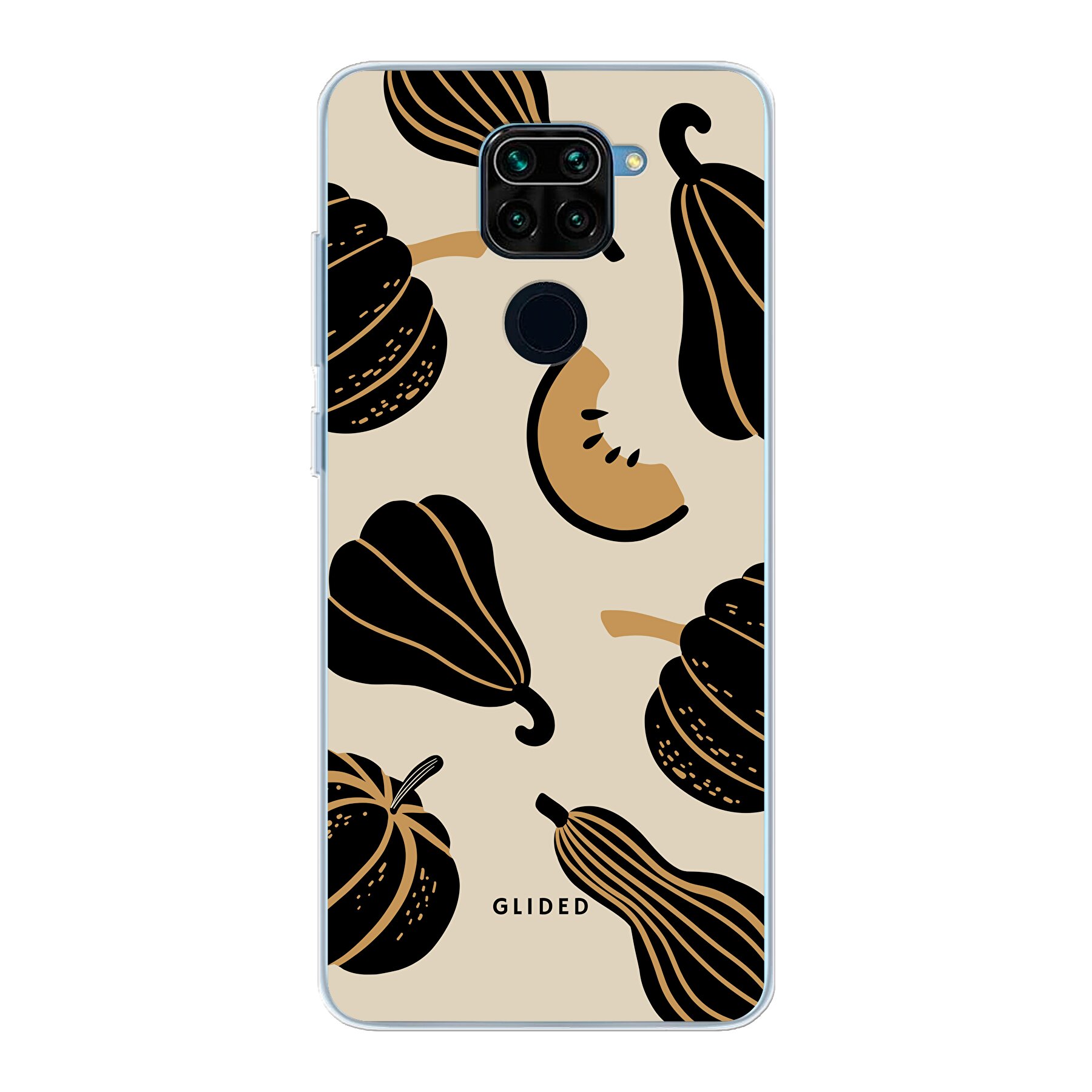 Beige and Black Pumpkin - Xiaomi Redmi Note 9 Handyhülle
