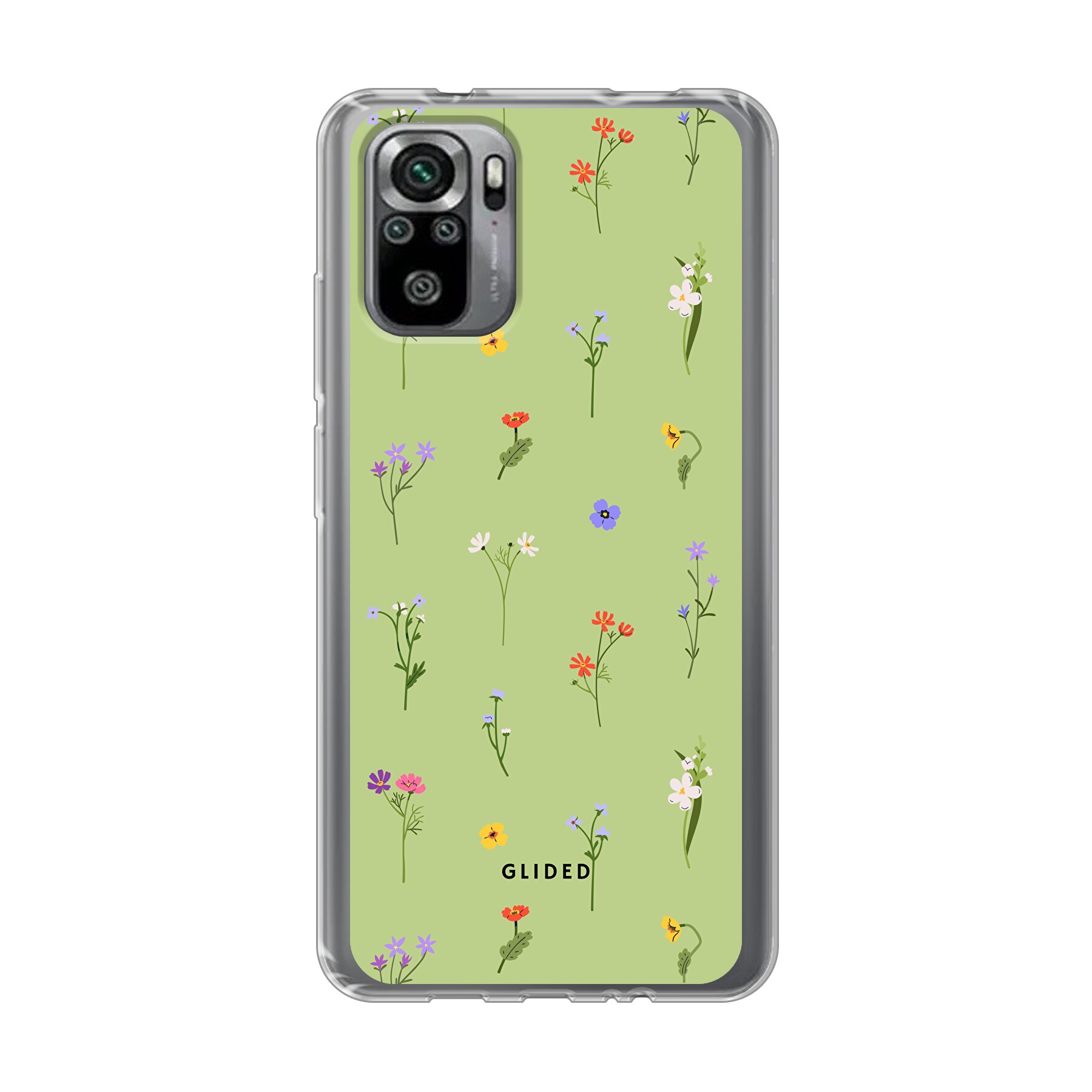 Green Floral - Xiaomi Redmi Note 10 Handyhülle