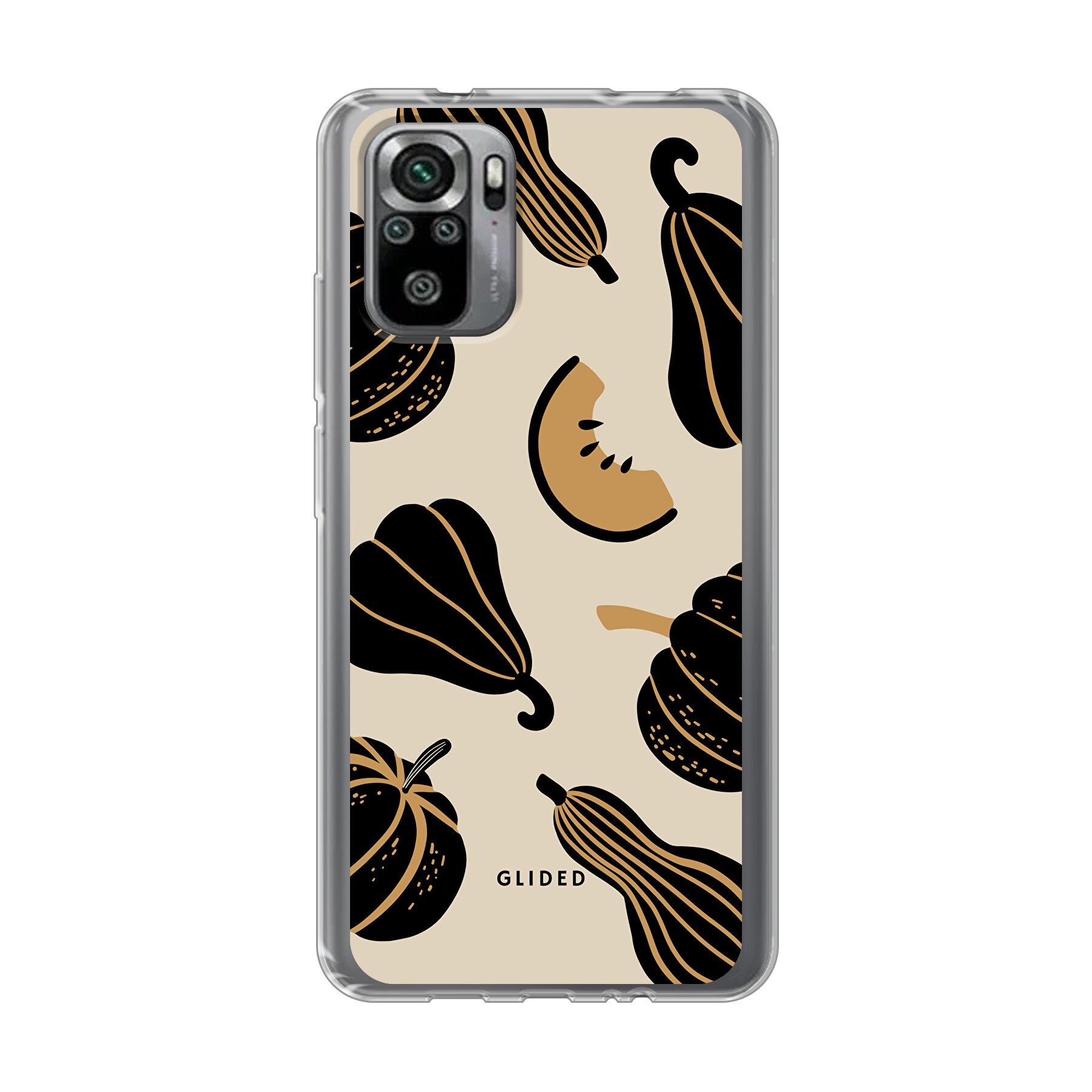 Beige and Black Pumpkin - Xiaomi Redmi Note 10 Handyhülle