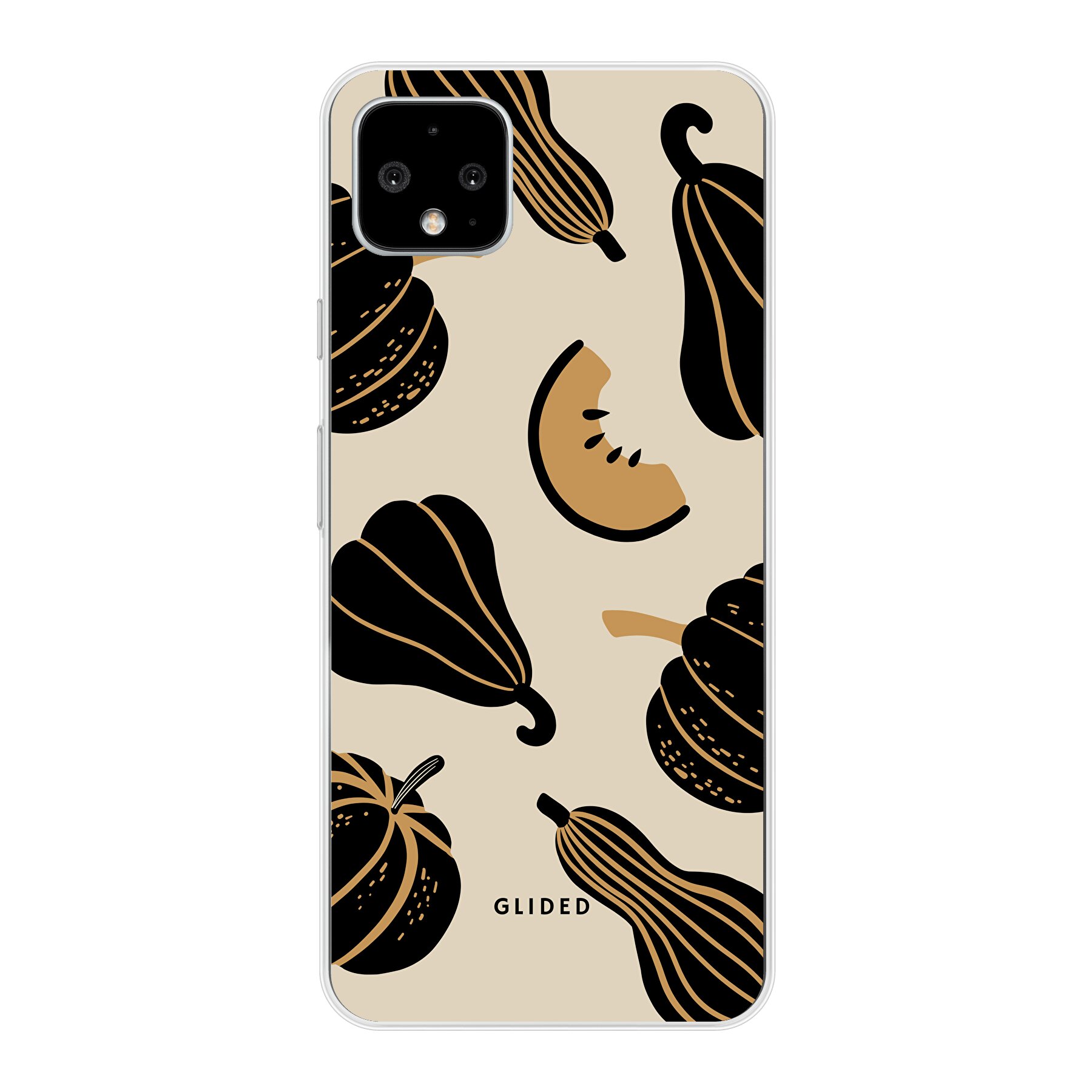 Beige and Black Pumpkin - Google Pixel 4 XL Handyhülle