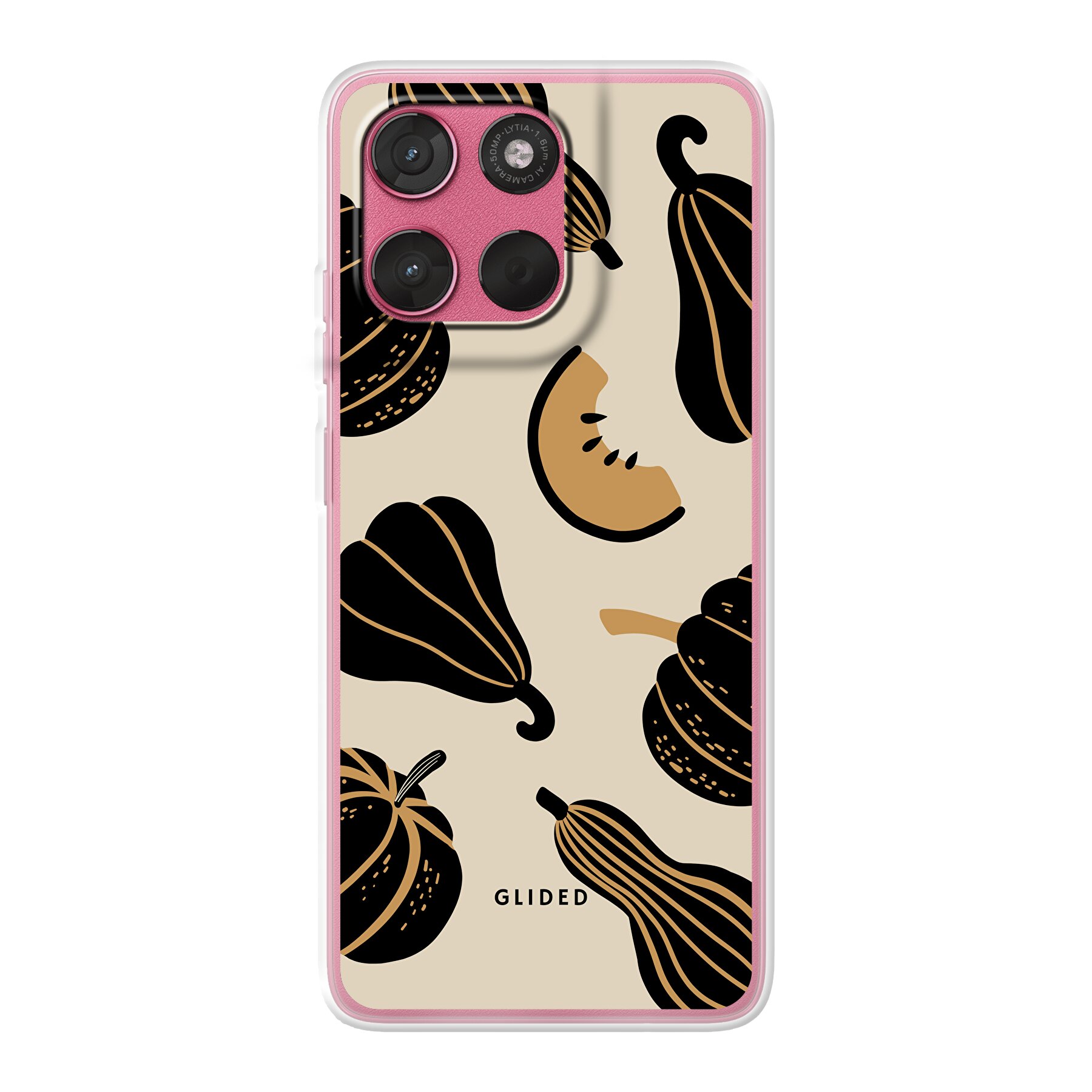 Beige and Black Pumpkin - Motorola Moto G57 Handyhülle