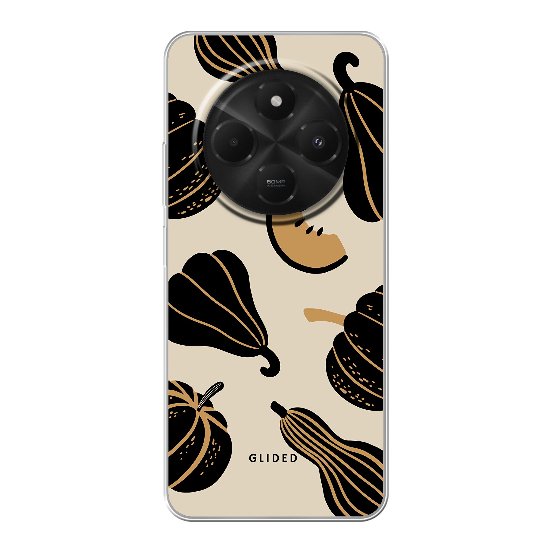 Beige and Black Pumpkin - Xiaomi Redmi 14R Handyhülle