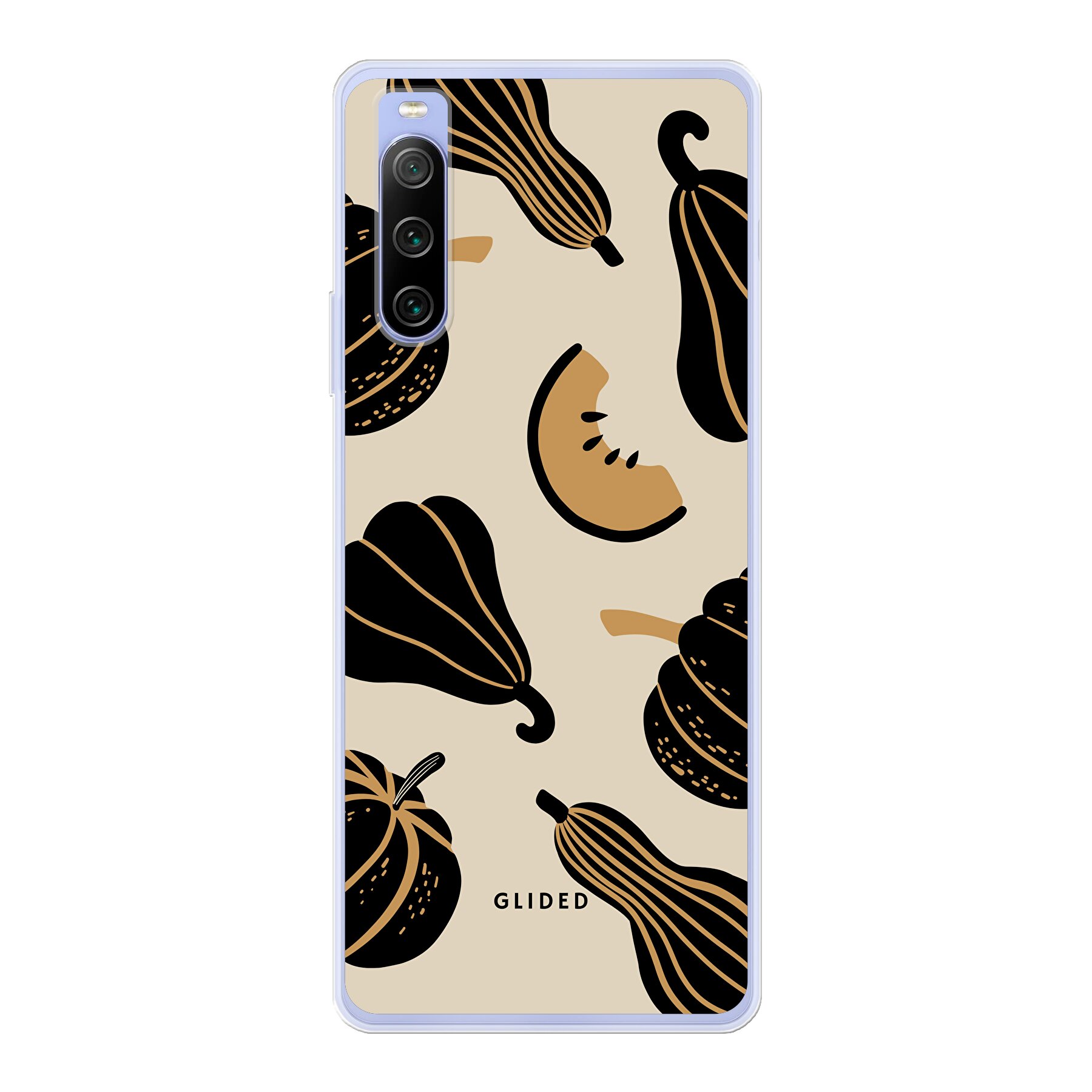 Beige and Black Pumpkin - Sony Xperia 10 IV Handyhülle