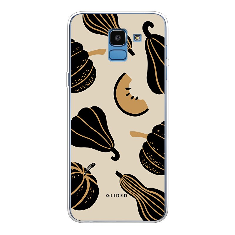 Beige and Black Pumpkin - Samsung Galaxy J6 2018 Handyhülle