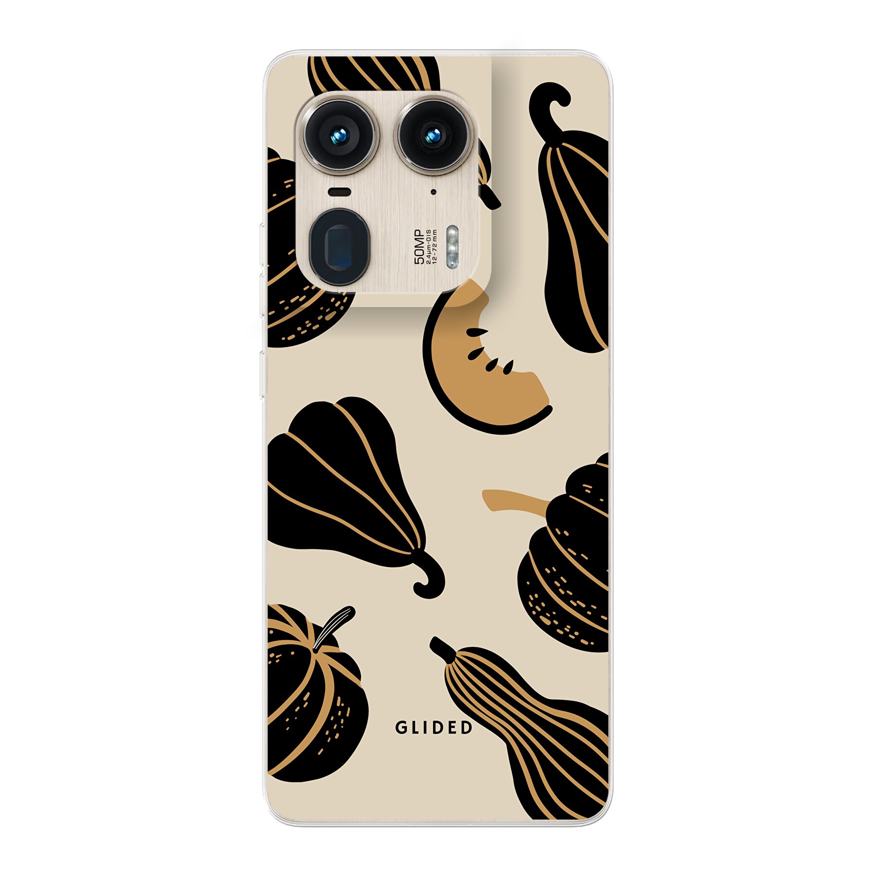Produktbild Beige and Black Pumpkin - Motorola Moto Edge 50 Ultra Handyhülle