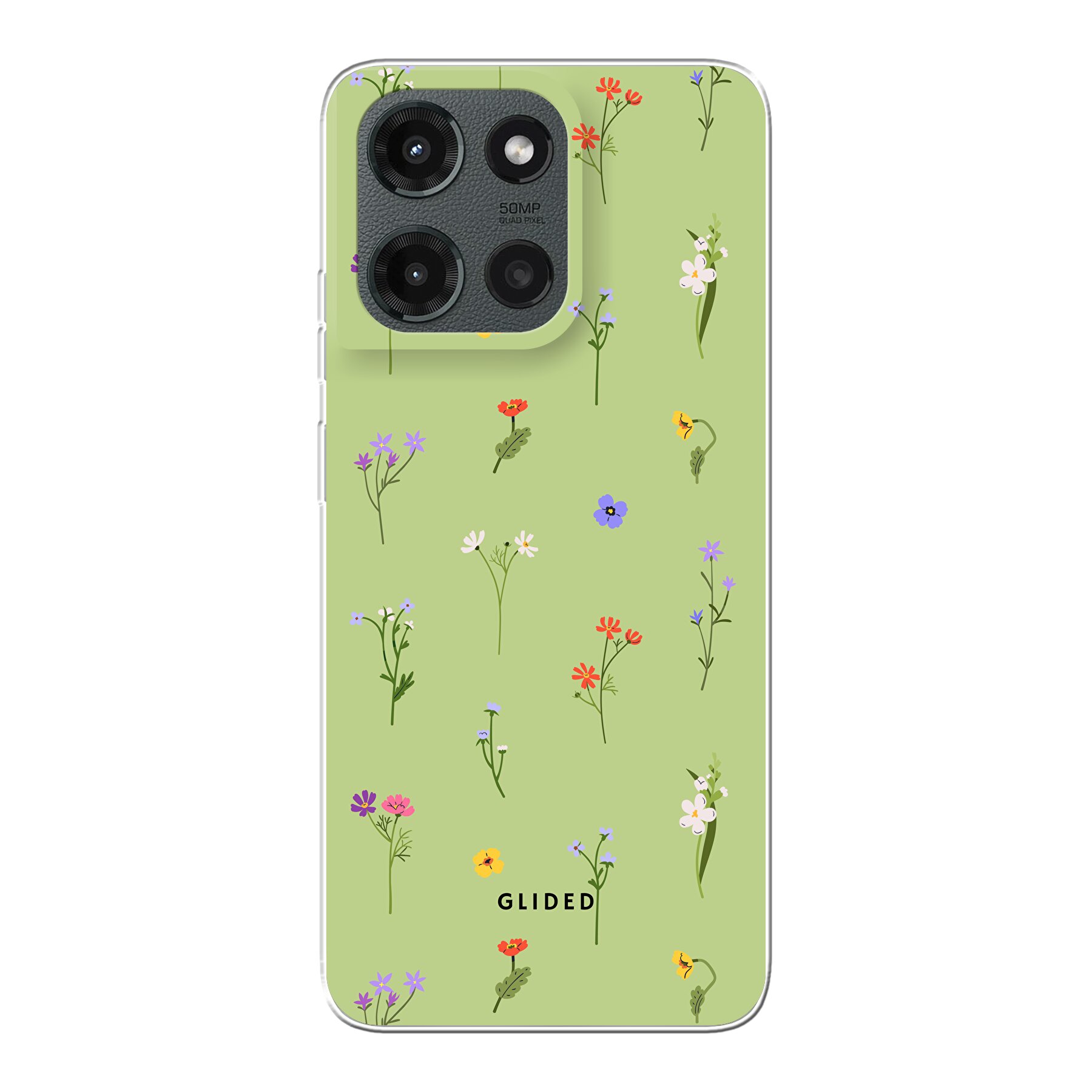 Green Floral - Motorola Moto G 2025 Handyhülle