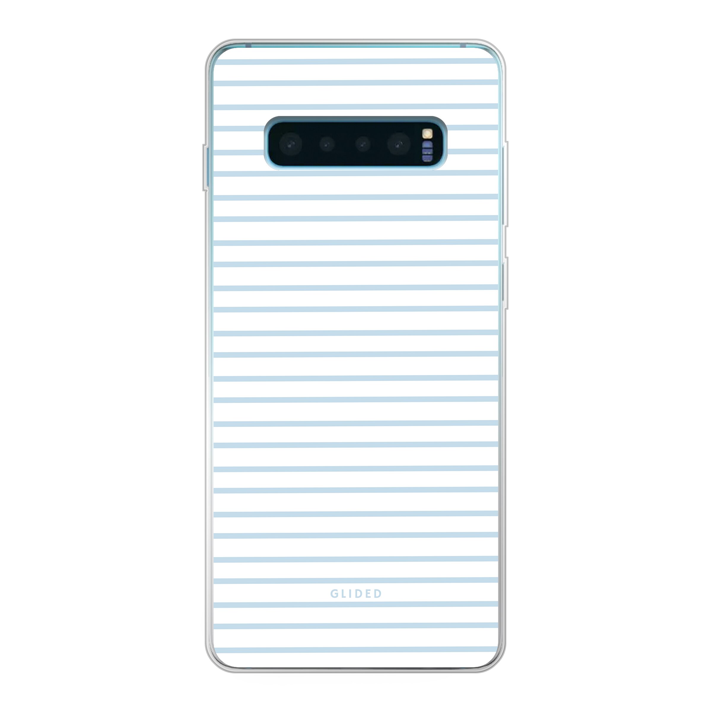 Produktbild Blue & White Stripes - Samsung Galaxy S10 Plus Handyhülle