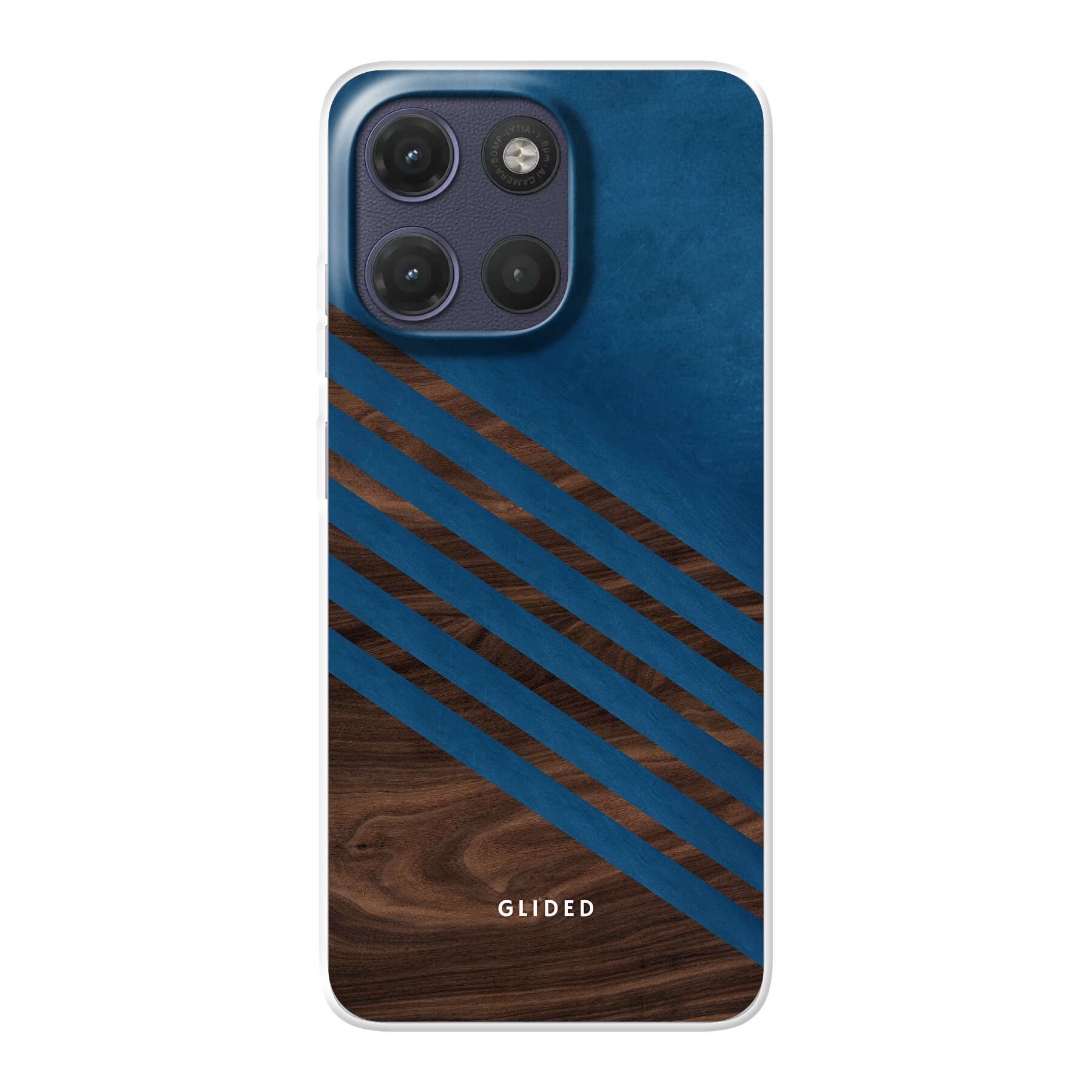 Blue Wood - Motorola Moto G17 Power Handyhülle