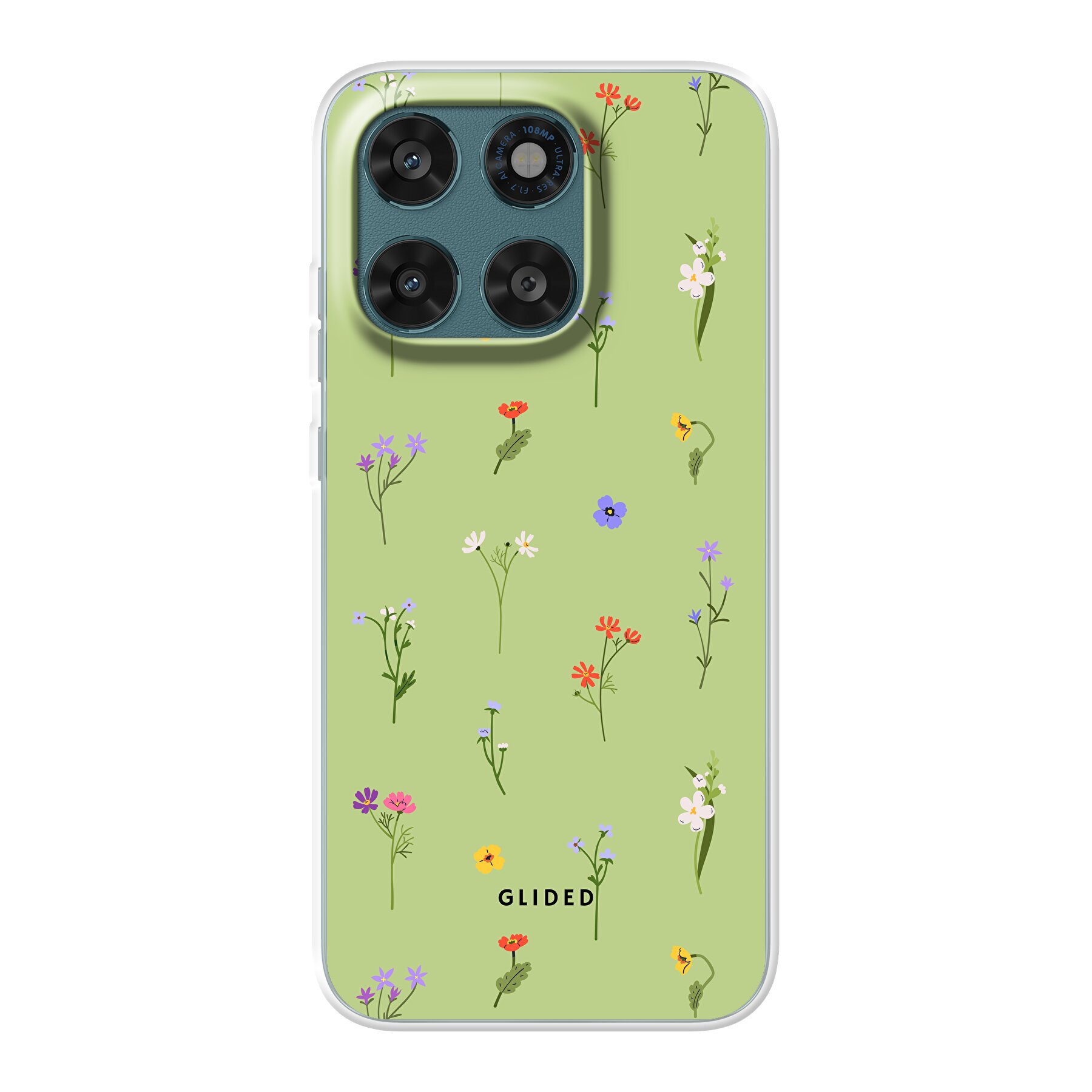 Green Floral - Motorola Moto G67 Handyhülle