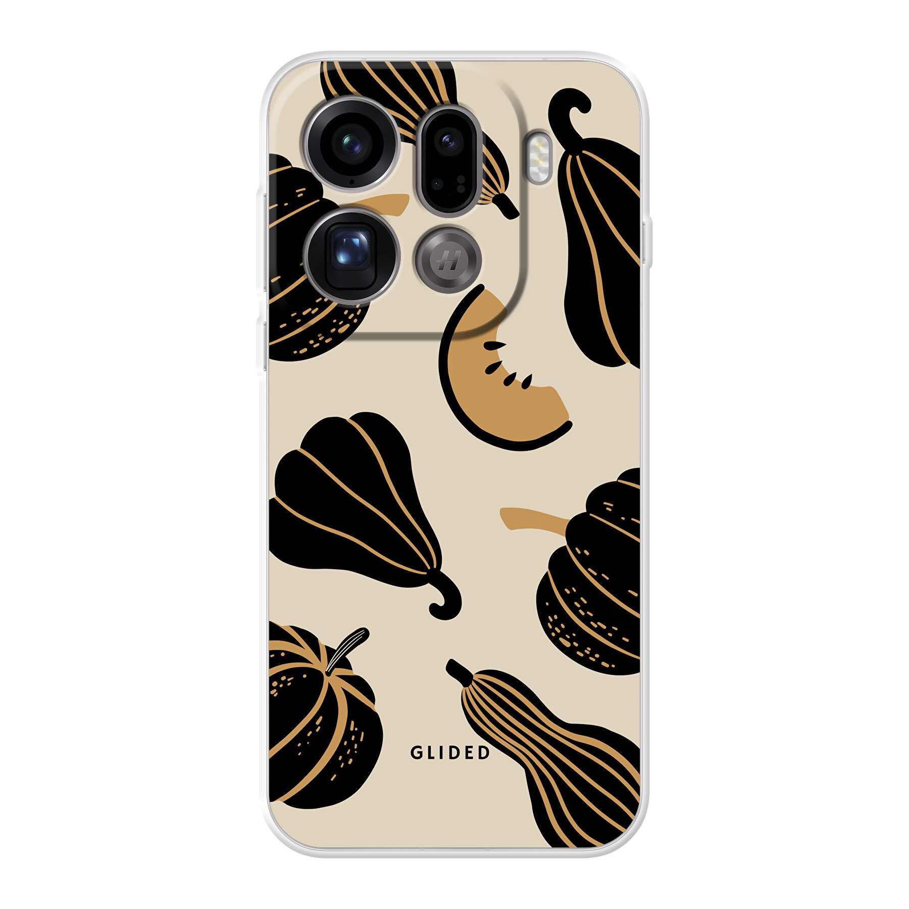Beige and Black Pumpkin - Oppo Find X9 Pro Handyhülle